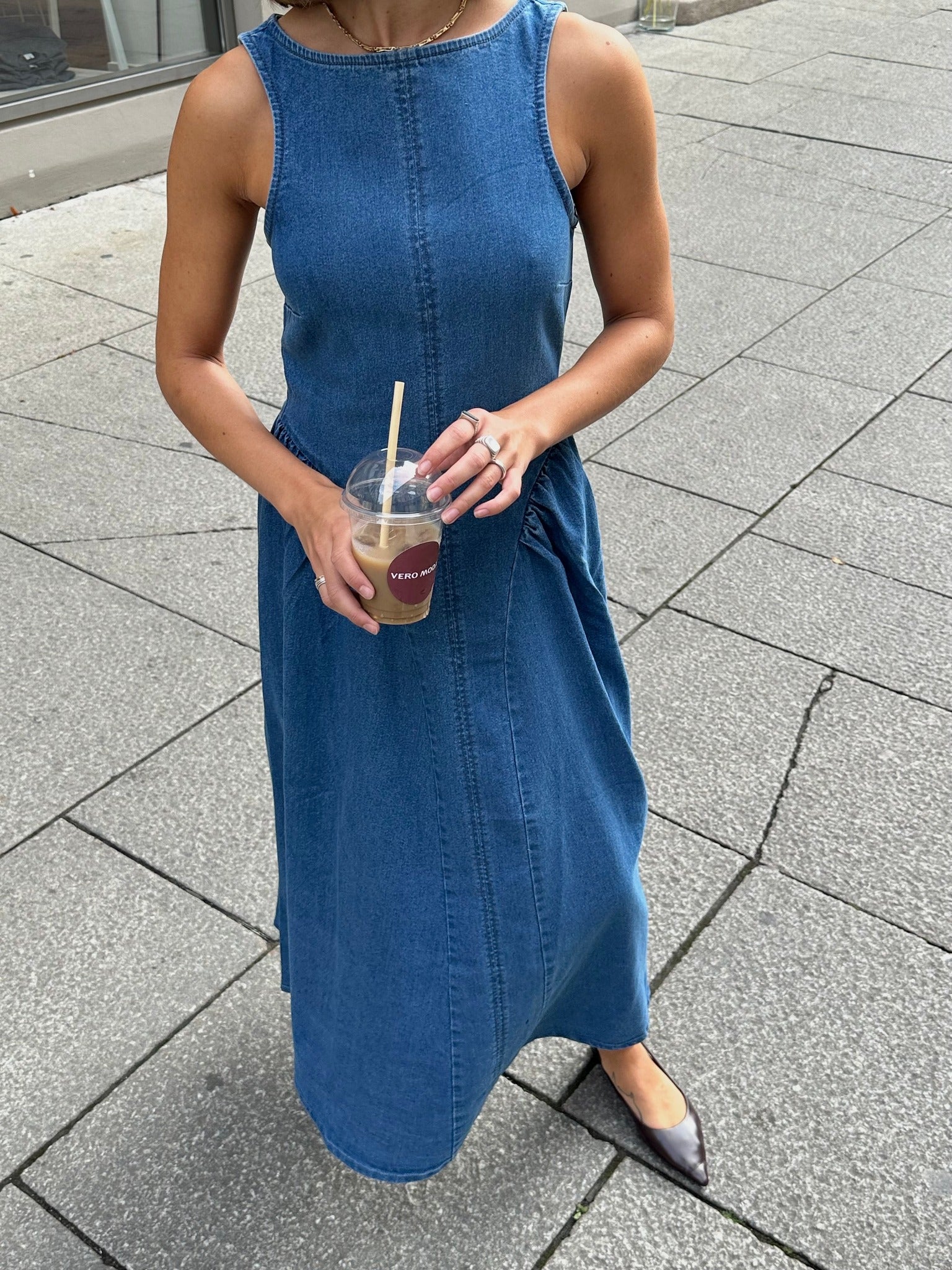 VMKIARA Long Dress - Medium Blue Denim